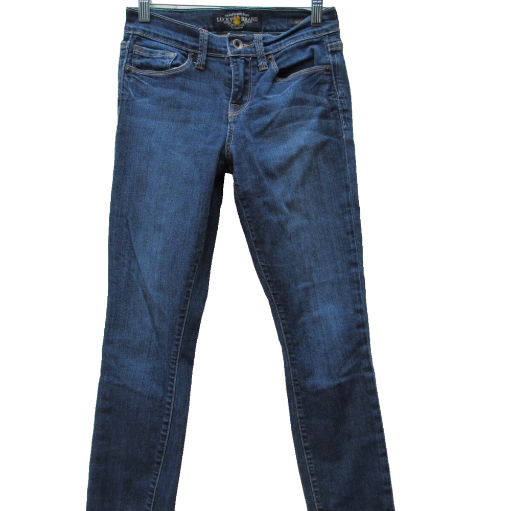 LUCKY BRAND SOFIA CAPRI Medium Blue Wash Embroidery Pocket Leather Patch 0/25